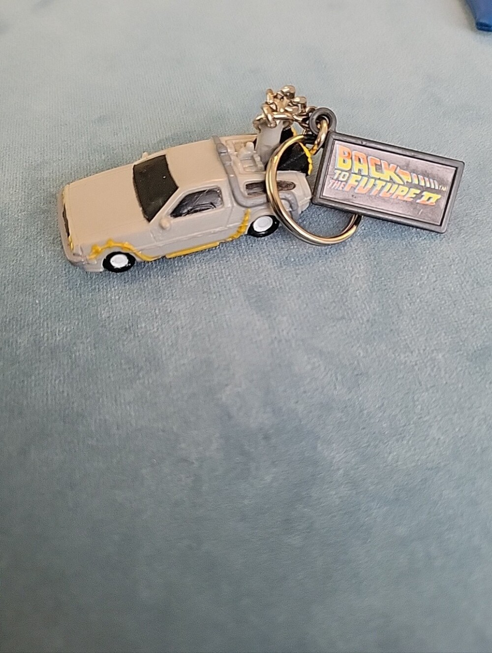 Vintage Back To The Future II DeLorean Car Keyring Keychain 1989  By Applause